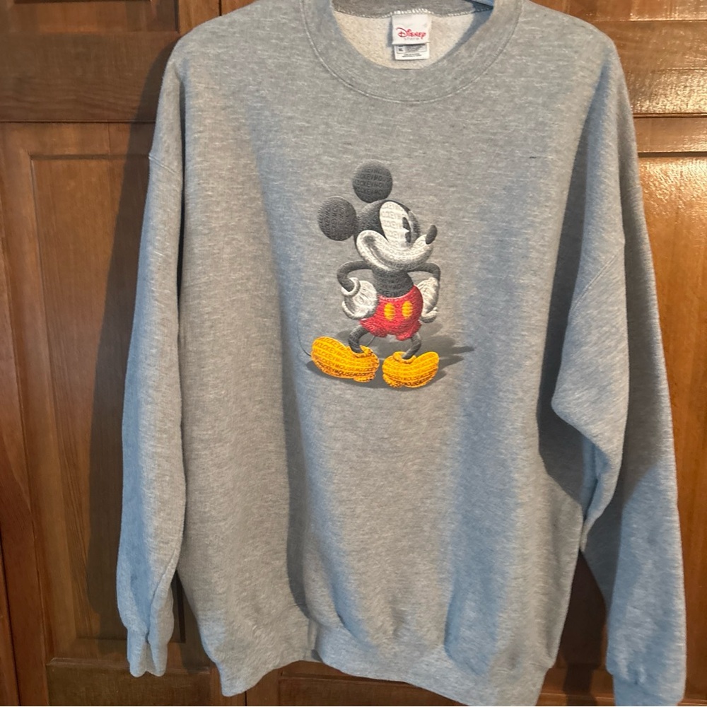 Disney Men's Gray Crewneck Sweater with Mickey Mouse - Picture 5 of 9